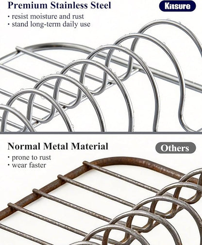 Kitsure Dish Drying Rack - Expandable Stainless Steel Dish Racks for Kitchen Counter, Auto-Drain Drying Rack for Kitchen with Cutlery Holder & Non-Slip Feet, 16.1-26.6" L x 12.6" W, Black - Image 7