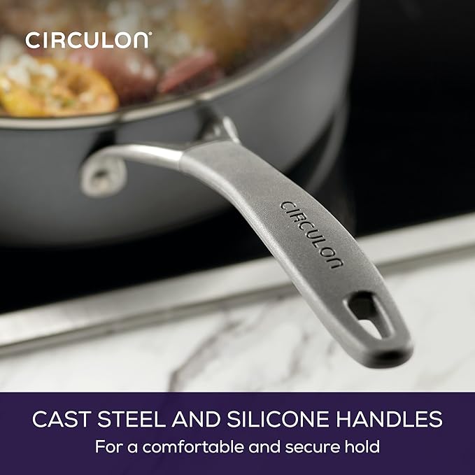 Circulon A1 Series with ScratchDefense Nonstick Induction Cookware, Large Saute Pan with Lid, Nonstick Pan, 5-Quart, Graphite - Image 6