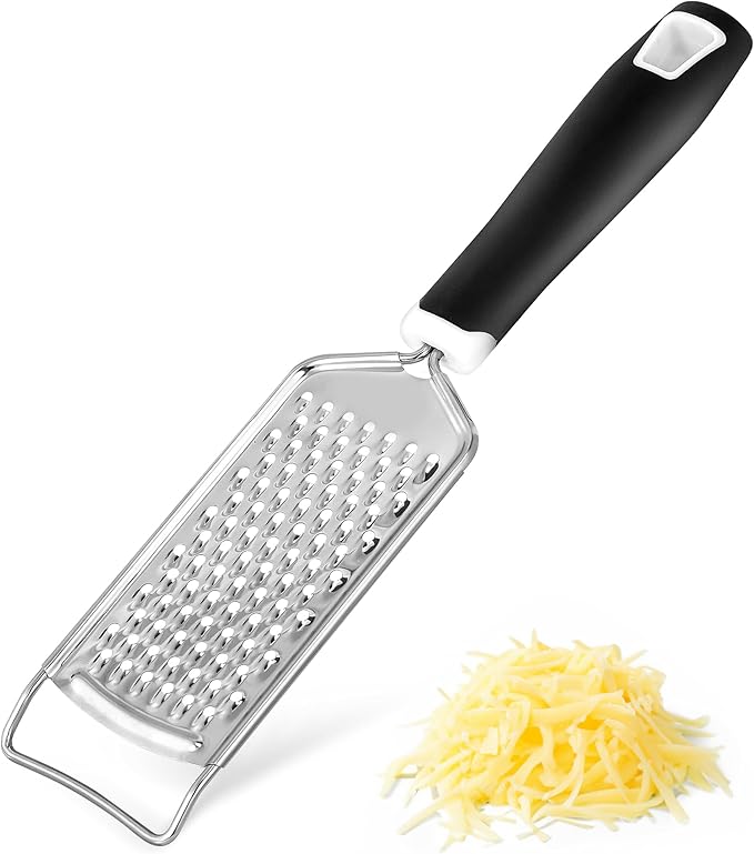 Handheld Cheese Grater & Cheese Shredder – Stainless Steel, Rust-Proof, Non-Slip Handle, Durable Flat Grater for Parmesan, Chocolate, Spices, Vegetables & More – Multi-Purpose & Easy to Clean. - Image 3