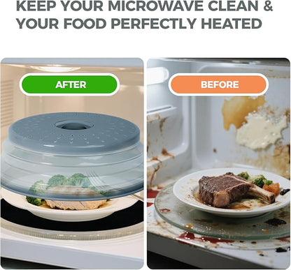 12" Large Microwave Splatter Cover & Silicone Mat, Foldable Food Cover and Raised Handle, BPA-Free Splatter Guard Lid, Multi-Purpose Heat-Resistant Mat for Pots,and Kitchen - Image 4