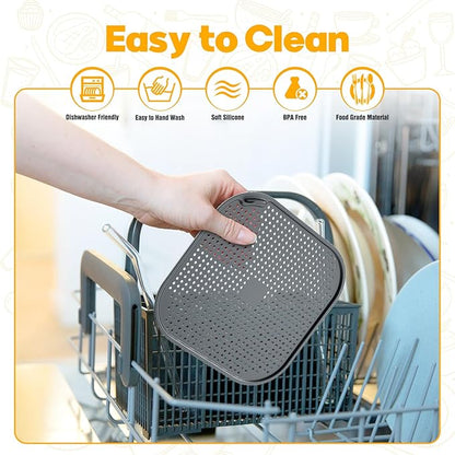 2 PCS Silicon Splatter Shield for Ninja Crispi Air Frye,Air Fryer Accessories for Ninja Crisp for Ninja Crisp Containers Air Fryer Accessories for Ninja Air Fryer Replacement Parts Grey