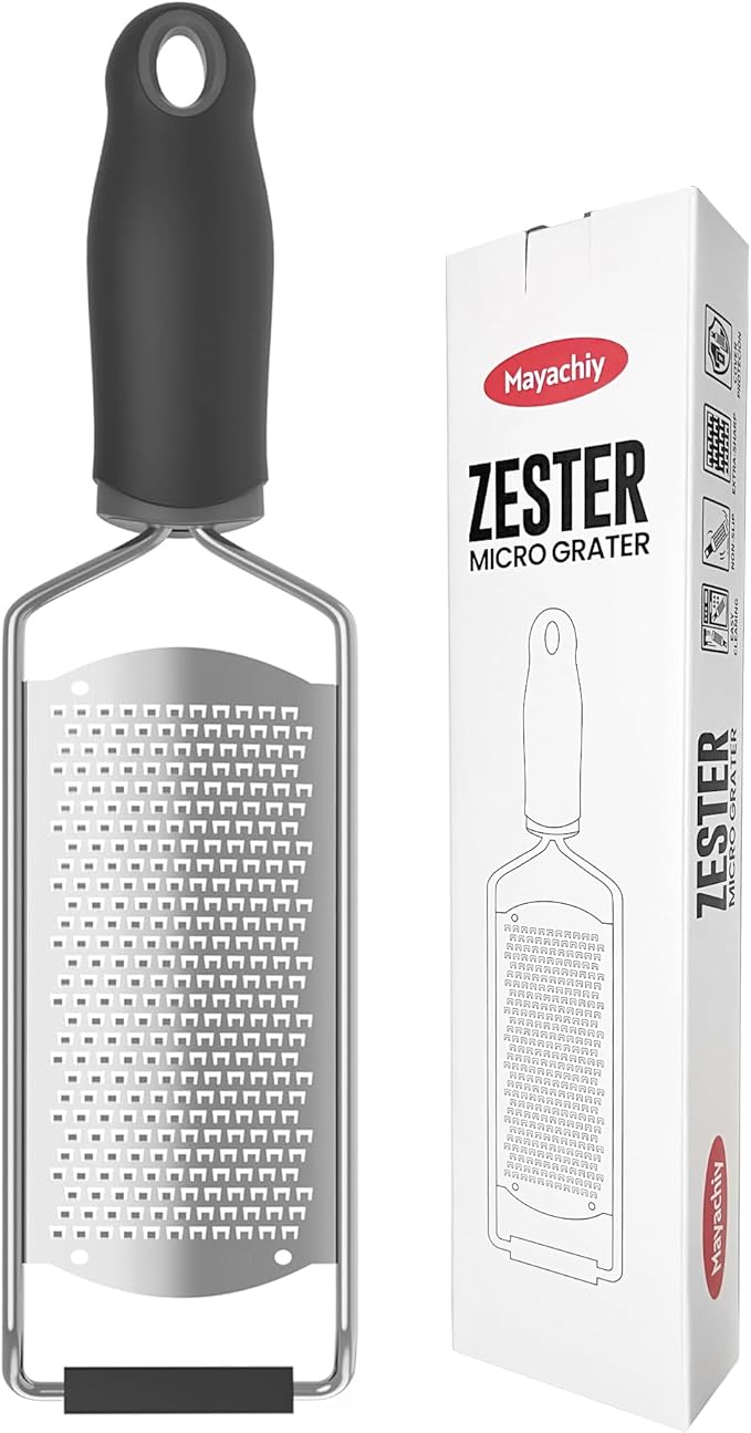 Cheese Grater, Lemon Zester, Fine Cheese Grater with Handle, Width 2.5 inch by mayachiy