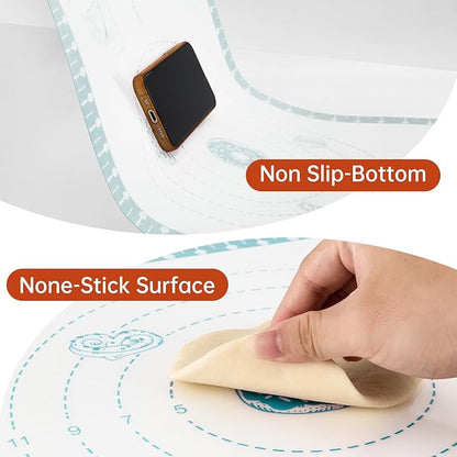 Silicone Baking Mat with 10 Useful Recipes, Non Stick Pastry Mat for Dough Rolling, Macaron Baking Sheet for Cookie, Pizza, Bread, Fondant Mat, Silicone Sheet for Dough Rolling out - Image 8