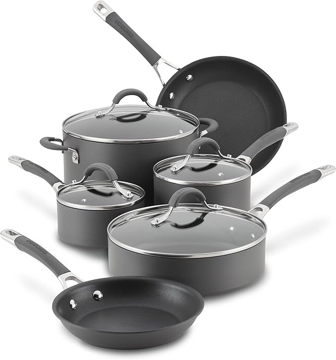 Circulon 83903 Radiance Hard Anodized Nonstick Cookware Pots and Pans Set, 10 Piece, Gray - Image 13