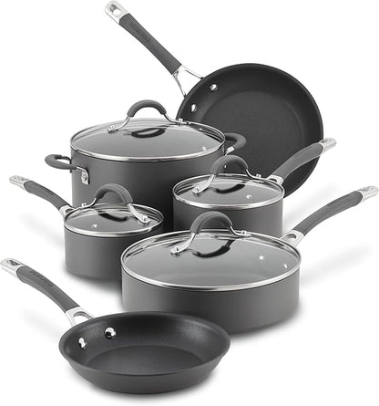 Circulon 83903 Radiance Hard Anodized Nonstick Cookware Pots and Pans Set, 10 Piece, Gray - Image 13
