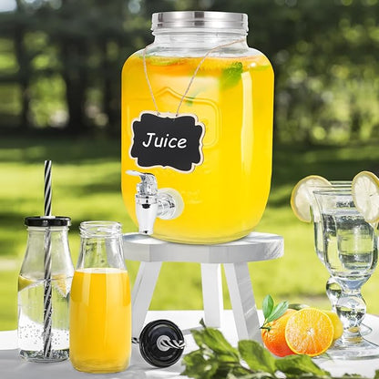 Drink Dispenser With Spigot,1 Gallon Glass Drink Dispensers For Parties,Beverage Dispenser with Fruit Infuser Sun Tea,Lemonade & Juice Dispenser for Parties, BBQ,Picnic,Weddings & Events - Image 7
