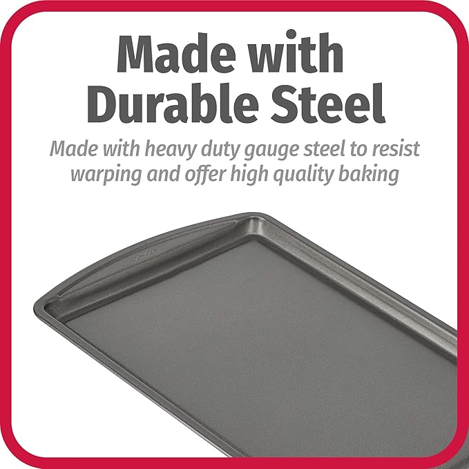 GoodCook Everyday Baking Sheet with Carbon Steel Construction & Scratch-Resistant Metal-Utensil Safe Nonstick , 9 x 13-Inch - Image 5