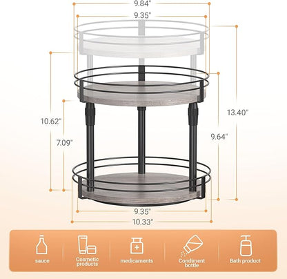 Across-Star Lazy-Susan-Organizer-Spice-Rack, Rotating Spice Organizer For Cabinet Pantry, Seasoning Holder Spice Shelf With Adjustable Height, Kitchen Counter Shelf Countertop Organizer - Image 5
