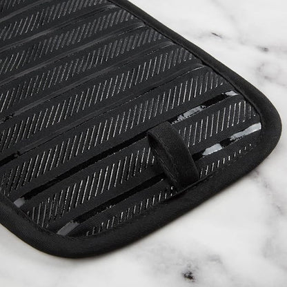 KITCHENAID Albany Pot Holder 2-Pack Set, Matte Black, 7"x10"