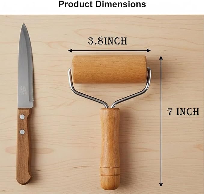 Small Rolling Pin, Pizza Dough Roller, Non Stick Wood Pastry Roller, Kitchen Wooden Rolling Pins for Baking Cooking Cookie Bread Tortilla Dumpling Fondant Clay (Style 2) - Image 7