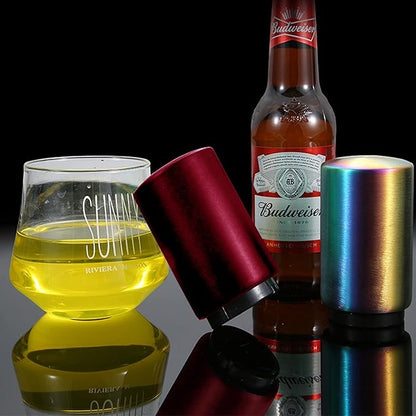 Stocking Stuffers Gift for Dad Mom, YUDANSI Push Down Bottle Opener, Automatic Beer Openers, Stainless Steel Bottle Cap Mover,Kitchen Gadgets, Beer Bar Accessories Gifts for Him BF, Magnetic Corkscrew