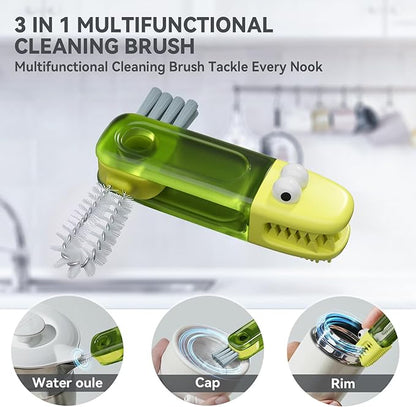 3 in 1 Cup Lid Gap Cleaning Brush Set, Multifunctional Bottle Cleaning Brush, Silicone Cup Lid Gap Cleaner, Home Kitchen Crevice Cleaning Tools (Multicolored-3PCS) - Image 4