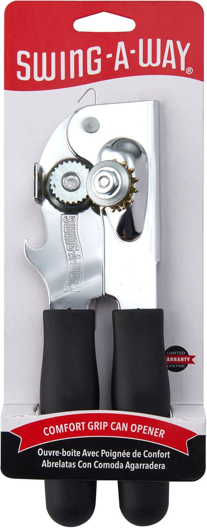 Swing-A-Way Comfort Comfort Grip Can Opener - All-Steel Construction, Smooth - Easy to Use, High-Carbon Cutting Wheel, Integrated Bottle Opener, Easy to Clean, Ideal for Arthritis and Seniors (Black) - Image 5
