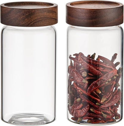 18 OZ Glass Coffee Jars with Top Screw Lid Ground Sugar Spice Herb Container Clear Glass Jar Round Food Storage Canister for Pantry Tea Coffee Bean Spice Cookies Salts (2×550ml(18oz)) - Image 6