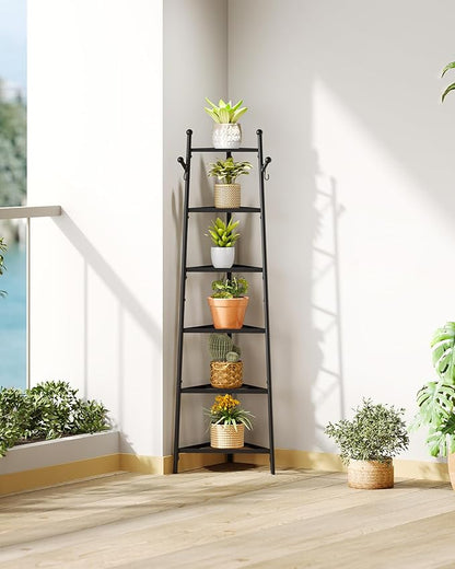 CHOEZON 6-Tier Cookware Stand, Triangle Shelf Storage Tower for Kitchen, Pans Pots Storage Rack, Metal Wire Shelf Organizer, Corner Shelf, for Kitchen, Living Room, Black TPR14BB - Image 3
