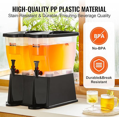 VEVOR Beverage Dispenser, 3 Gallon x 2 Drink Dispensers for Parties, Plastic Juice Dispenser with Stand Spigot Lid, Iced Tea Lemonade Juice Water Dispenser, for Restaurants, Hotels, Parties - Image 4