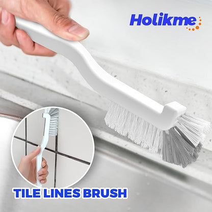 Holikme Cleaning Brush Set, Scouring Pad for Cleaning, Groove Gap Brushes for Pot, Pan, Kitchen Sink, Wire Brushes (Amarillo) - Image 3