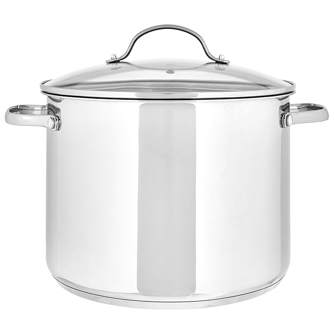 Amazon Basics Stainless Steel Induction Compatible Stock Pot with Glass Lid, Oven Safe, Dishwasher Safe, Sturdy, 8 Quart, Silver - Image 2