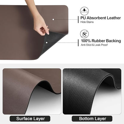 Ecotrim - Dish Drying Mat for Kitchen Counter | Coffee Bar Mat for Countertops | Heat Resistant Drainer Mat with Non-slip Rubber Backed | Hide Stain Kitchen Absorbent Draining Mat | Brown 18"x24" - Image 5