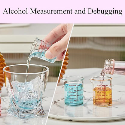 High Borosilicate Glass Measuring Cup-V-Shaped Spout，Glass Measuring Beaker for Kitchen or Restaurant, Easy to Read, 30 ML (1 Oz)-Pack of 2 - Image 4