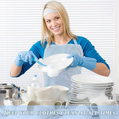 Hercicy 3 Pcs Heavy Duty Waterproof Aprons 47" PVC Vinyl Aprons Transparent Plastic Oil Proof Apron for Dishwashing Cleaning