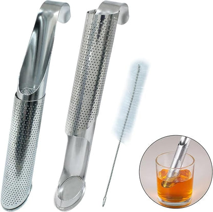 Waziaqoc 2 PCS Stainless Steel Tea Diffuser, Extra Fine Mesh Tea Strainer for Loose Tea, Long Handle Tea Steeper for Tea, Coffee, Seasonings, Spices