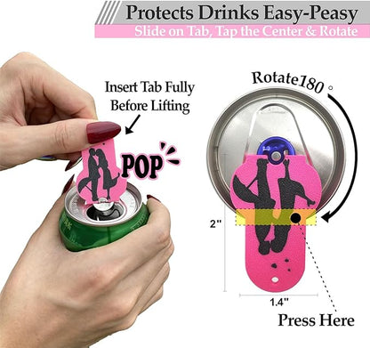 Soda Can Tab Opener Mini Soda Can Cover Easy Tab Opener and Drink Protector Cute Beverage Barricade Soda Protector for Beer,Coke,Aluminum Cans at Party,BBQ, Beach(Kiss)