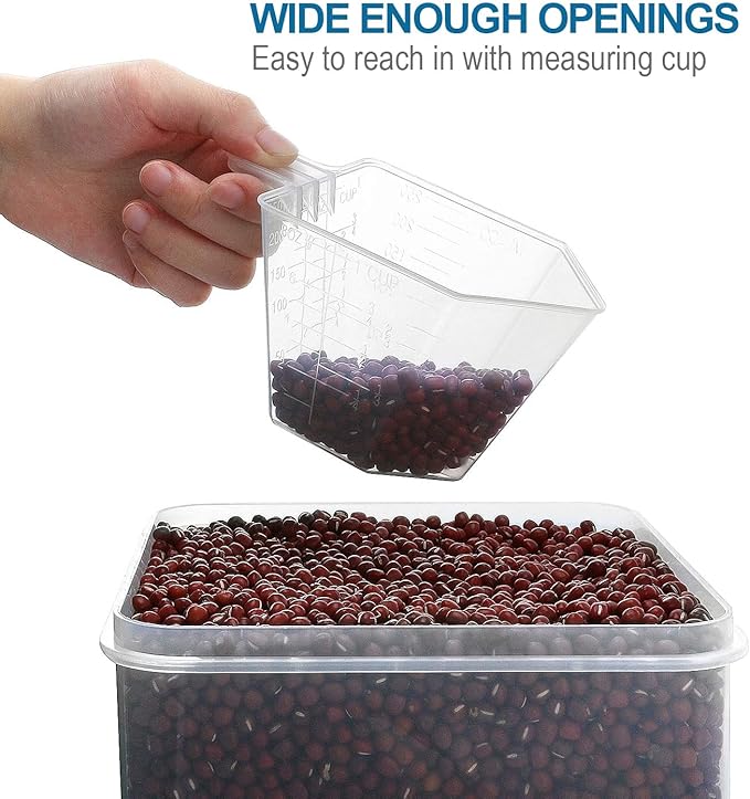 VERONES Large Tall Airtight Food Storage Containers, 10 PACK Plastic Airtight Kitchen & Pantry Organization, Ideal for Flour & Sugar Plastic Canisters with Labels - Image 5