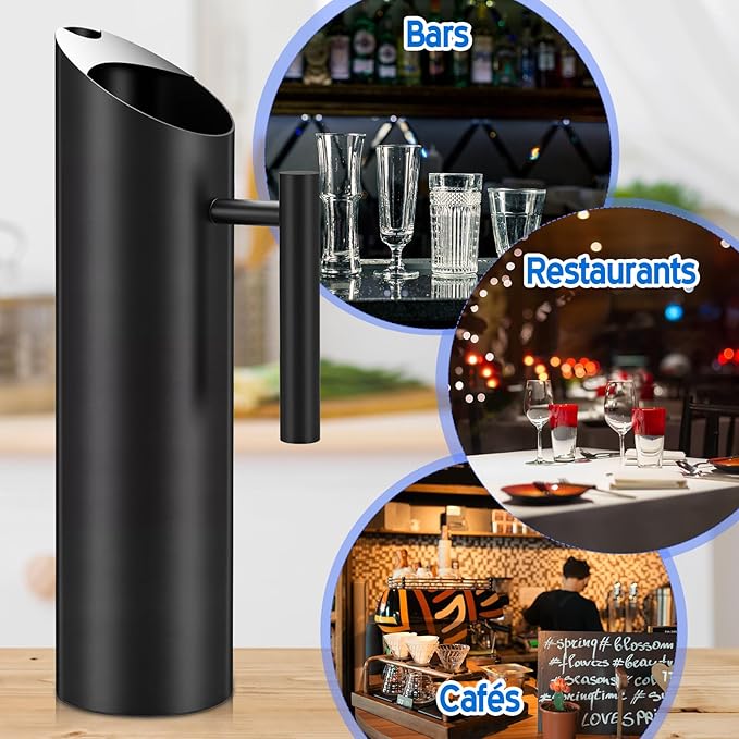 Funnymoom 3 Pack 70oz/2l Stainless Steel Water Pitcher Modern Metal Pitcher with Ice Guard Silver Carafe Drink with Handle or Iced Hot Drink Tea Juice Coffee Beer - Image 4