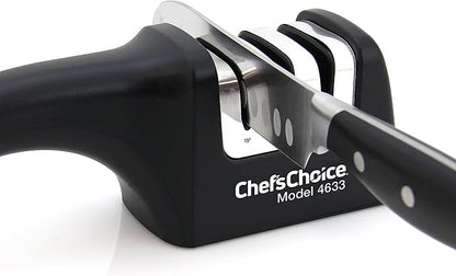 Chef'sChoice Professional Manual Knife Sharpeners AngleSelect for 15- and 20-Degree Straight-Edge and Serrated Knives with Diamond Abrasives Precise Angle Control & Compact Footprint, 2-Stage, Black - Image 2