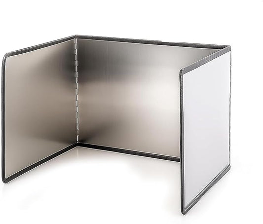 3-Sided Splatter Guard - Stainless Steel Foldable Grease Splatter Screen for Frying Pan, Nonstick & Heat Resistant Stove Top Shield, Stops Oil Splashes for Safer Cooking by Unknown
