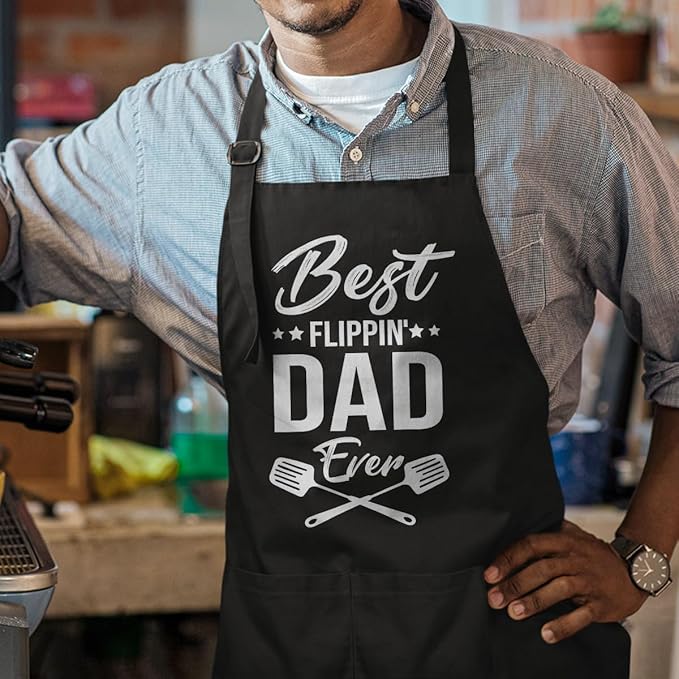 SANDJEST Funny Mens Aprons with Pockets for BBQ Grilling Cooking Grandpa Husband Apron for Birthday Christmas Father's Day