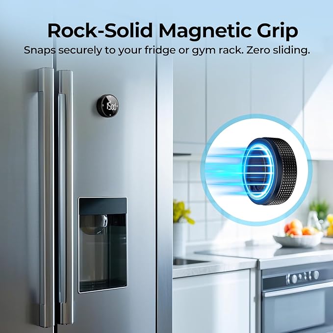 USB Rechargeable Magnetic Kitchen Timer for Cooking, Building 800mAh Battery Large Display Digital Countdown Countup Timer, 3 Preset 5/15/25 Mins Loud Alarm for Baking Grilling Studying - Image 3
