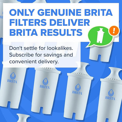 Brita Plus Water Filter, BPA-Free, High-Density Replacement Filter for Pitchers and Dispensers, Reduces 2x Contaminants*, Lasts Two Months or 40 Gallons, Includes 4 Filters (Pack of 6)