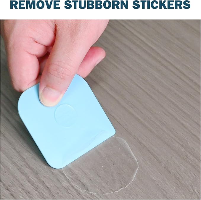 Pan Scraper, 10 Pcs Plastic, Non Scratch for Cast Iron, Pot and Pan Cleaning, Sturdy Scraper Kitchen Tool-Aqua - Image 7
