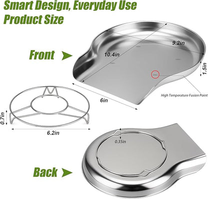 Palksky Colander and Strainer Self Drainer Base Plate Stainless Steel for Kitchen, Metal Countertop Draining Tray for Pasta Rice Noodle Fruit Veggie Food Strainer & Ceramic Colander - Image 9