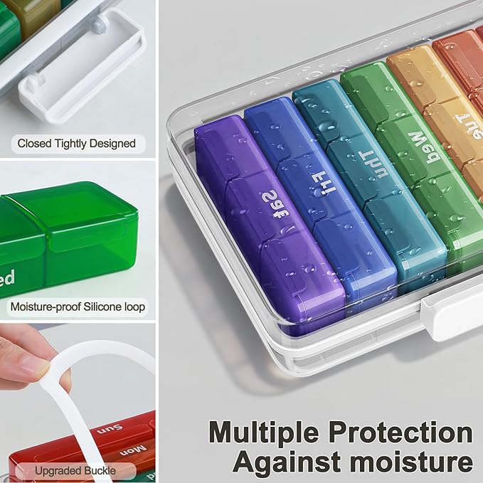 CTIME 4-Tier XL Medicine Organizer with Leather Handle - Portable Pill Case & Empty First Aid Kit for Home, Travel, RV, School, Dorm | Ideal Elderly Gift - Image 6