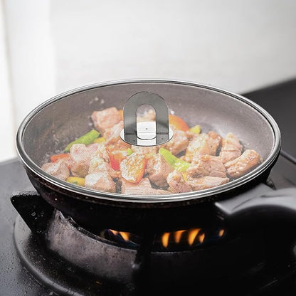 Splatter Screen for Cooking - Stainless Steel Grease Splatter Guard for Frying Pan with Foldable Knob, As a Strainer Set of 3(10", 11.5", 13"), Dishwasher Safe - Image 5