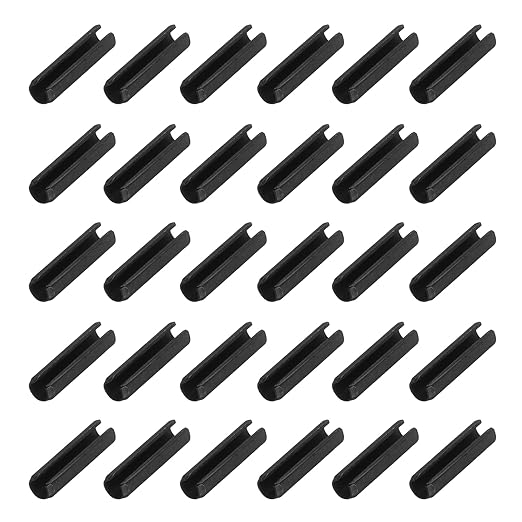MECCANIXITY 120Pcs Slotted Split Roll Pins 2/25 Inch(2mm) Dia. 3/10 Inch(8mm) Length Steel Spring Tension Expansion Dowels for Secure Fastening, Black