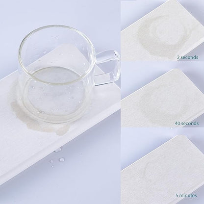 NiuYichee 2 Pcs Water Absorbing Stone Trays, Kitchen/Bathroom Sink Soap Dish, Diatomite Tray Used for Hand Soap & Cosmetic Bottles in The Modern Home, 3.15" W x 11.8" L, White