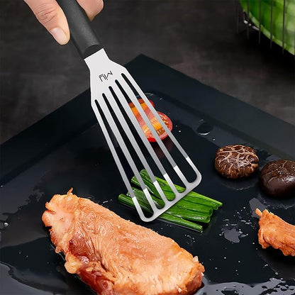 MIU Fish Spatula Stainless Steel, Slotted Flexible Metal, Lightweight Barbecue Turner, 6.5 inch Blade, Plastic Handle with Hole, Grilling Utensils - Image 4