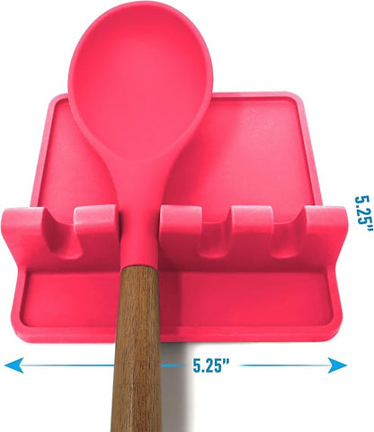 Zulay Kitchen Silicone Utensil Rest with Drip Pad for Multiple Utensils - BPA-Free, Heat-Resistant Spoon Rest & Spoon Holder for Stove Top - Kitchen Utensil Holder for Ladles & Tongs - Honeysuckle - Image 5