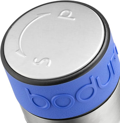 Bodum Twin Dual Salt and Pepper Grinder, Stainless Steel w/Silicone Sleeve, Matisse