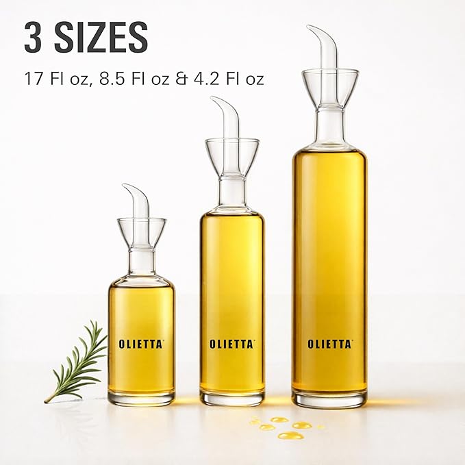 Olietta Olive Oil Dispenser Bottle Borosilicate Glass - 4.2 oz 125ml Non Drip Dispenser - Leak Proof Pourer Vinegar Drizzler Cruet - Easy Clean Drip Free Bottles for Kitchen - Image 7