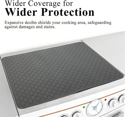 Silicone Stove Top Cover for Electric Stove- Range Covers for Electric Stove,Silicone XXL Dish Drying Mat, Glass Cooktop Covers, Flat RV Range top Mats (Gray, 20"x28")