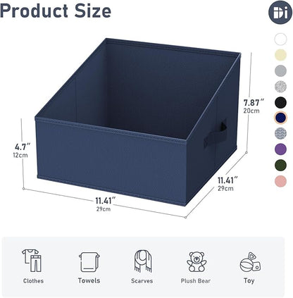 DIMJ Closet Storage Bins 6 Pack - Fabric Trapezoid Closet Organizer Bin, Foldable Storage Baskets for Shelves, Shelf Organizer, Clothing Storage Box for Toys, Books, Towel, Clothes - Image 2
