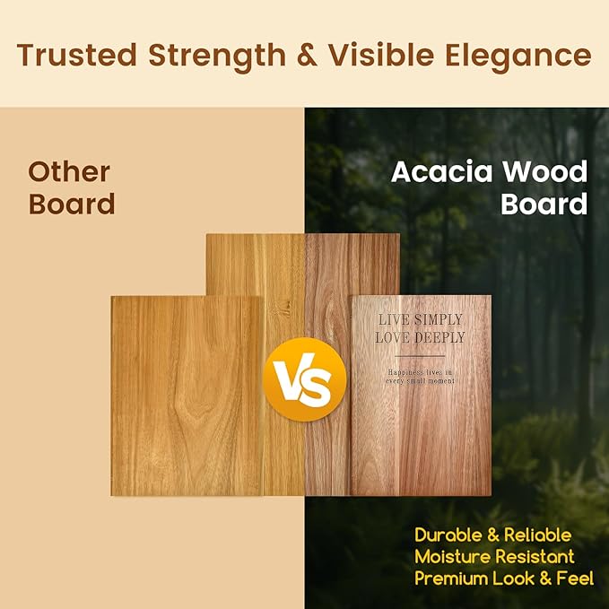 Book cutting board Set of 3, Acacia Wood Chopping Board with Stand, Charcuterie Kitchen Boards with Book‑Style Design for Cheese, Meat and Vegetables
