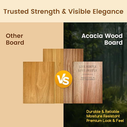 Book cutting board Set of 3, Acacia Wood Chopping Board with Stand, Charcuterie Kitchen Boards with Book‑Style Design for Cheese, Meat and Vegetables