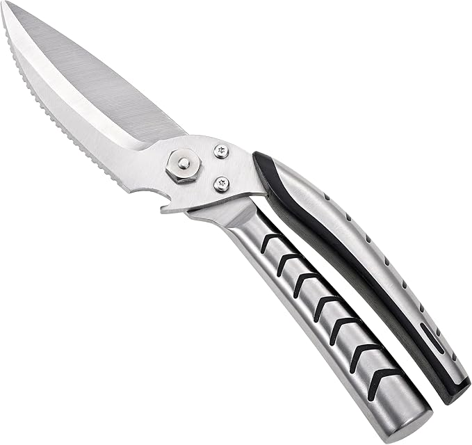 Kitchen Shears Heavy Duty, Stainless Steel Sharp Poultry Kitchen Scissors for Food,Work or Daily Use (Black and Silver)