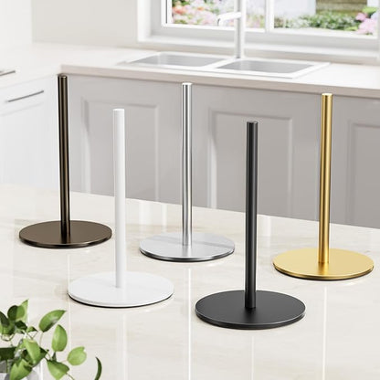Black Paper Towel Holder Free-Standing, Premium Stainless Steel Paper Rolls Organizer Countertop, Classic Fashion Kitchen Roll Dispenser - Image 8